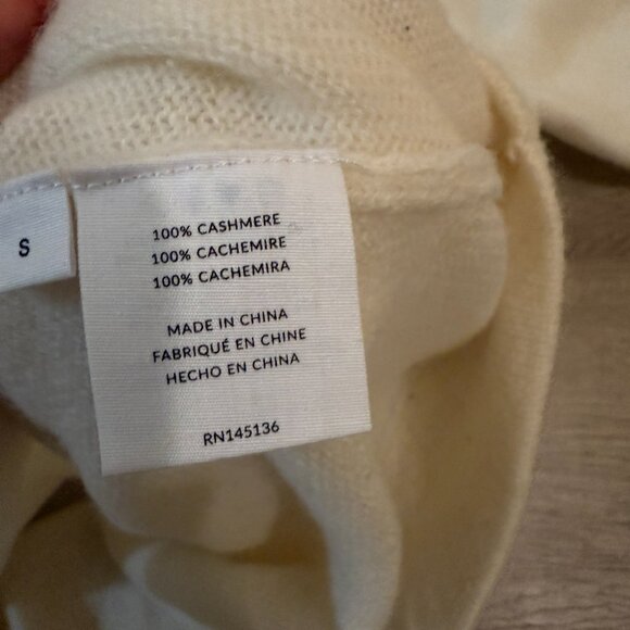 100% Cashmere White Logo Hoodie - Picture 5 of 5